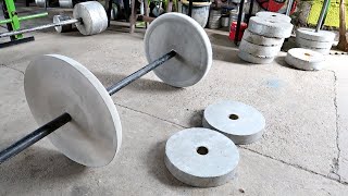 How to Make Homemade Cement Barbell  DIY Concrete Barbell [upl. by Areema]