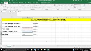 Calculate your vehicle mileage using Microsoft Excel [upl. by Crespo]