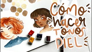 Â¿CÃ“MO HACER TONOS PIEL ðŸ§¡ CON 3 COLORES âœ¨ ACUARELA [upl. by Pegeen]