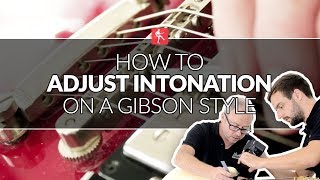 How To Adjust Intonation On A Gibson  Guitar Maintenance Lesson [upl. by Drofxer]