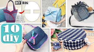 10 AWESOME DIY BAG TUTORIALS  Cut amp Sew Purse Bag Designs Making During 25 MIN [upl. by Leonardi]