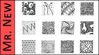 Easy Zentangle Doodles  How to Make12 Extra Patterns  Step by Step Tutorial [upl. by Beata]