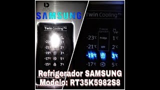 CONFIGURAR PANEL DE CONTROL REFRIGERADOR SAMSUNG RT35K5982S8 [upl. by Aned]