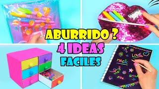 4 Ideas de Manualidades Cuando estás Aburrido [upl. by Ohce94]