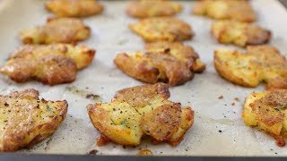 Crispy Smashed Potatoes Recipe [upl. by Rbma]