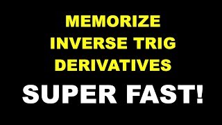 Tricks for Memorizing Inverse Trig Derivatives [upl. by Collimore854]