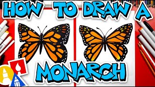 How To Draw A Monarch Butterfly [upl. by Atinauq520]