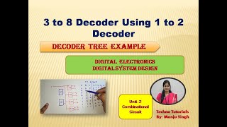 3 to 8 Decoder using 1 to 2 Decoder  Implement 3 X 8 Decoder Using 1 X 2 Decoder  38 using 12 [upl. by Luthanen943]