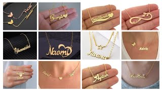 Name pendant goldName pendant with chainName pendant designs in goldGold chain with name pendant [upl. by Jemie]