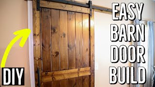 How to Make amp Install a Barn Door  EASY [upl. by Debera980]