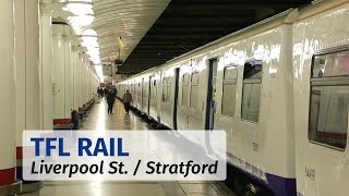 London TfL Rail at Liverpool Street and Stratford [upl. by Tirb917]