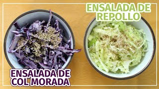 Ensalada de repollo y ensalada de col morada con mayonesa  2 Recetas fáciles rápidas y deliciosas😋 [upl. by Titus]