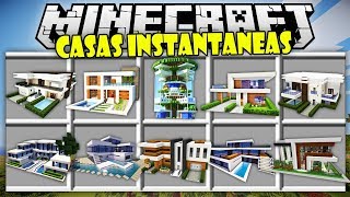 CASAS INSTANTANEAS CON UN SOLO CLICK  MINECRAFT CASAS  MINECRAFT MODS [upl. by Bambi]