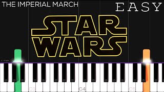 Star Wars  The Imperial March  EASY Piano Tutorial [upl. by Ellehcirt41]