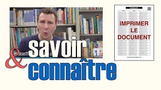 savoir connaître FLE how to say to know in french [upl. by Aronid]