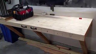 Garage Storage  Folding Workbench Update [upl. by Hgielac554]