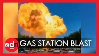 Massive Explosion at Gas Station in Russia Releases Huge Mushroom Cloud [upl. by Crosse]