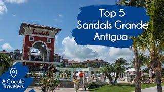 Top 5 Sandals Grande Antigua  Sandals Resorts  Caribbean’s Most Romantic Resort [upl. by Reich]