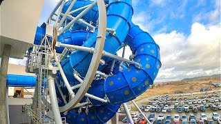 AquaSpinner Waterslide  Europes first Rotating Slide  Aquapark Reda [upl. by Cigam]