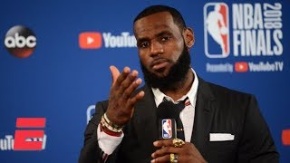 LeBron walks out of Game 1 news conference after question about JR Smiths blunder  2018 NBA Finals [upl. by Jacinta68]