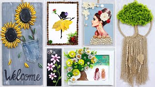 10 super easy Wall Hanging Craft Ideas with different Waste Material [upl. by Nalac177]