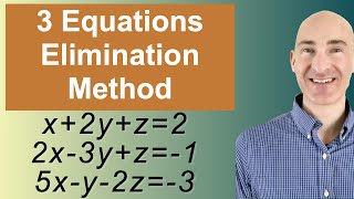 Solving Systems of 3 Equations Elimination [upl. by Eanerb]