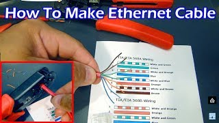 How To Make Ethernet Cable RJ45  Straight Through amp Crossover [upl. by Ngo694]