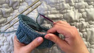 Sock Knitting Picking Up Gusset Stitches [upl. by Nidia]