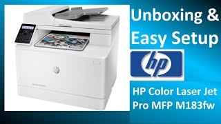 HP Color Laser Jet Pro MFP M183fw ReviewUnboxingSetupReplacing Toner Cartridges [upl. by Eedyaj646]