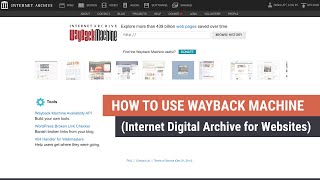 How to Use Wayback Machine Website History [upl. by Shaylynn192]