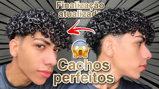 FINALIZAÇÃO ATUALIZADA CABELO CACHEADO MASCULINO como deixar cabelo cacheado [upl. by Nerua]