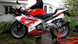 Aprilia RS 125 Cold Start  2 Stroke Sound  Arrow Street Exhaust [upl. by Doy302]