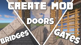 Minecraft Create Mod Tutorial  How to Make a Door Gate and Bridge Ep 26 [upl. by Anelahs]