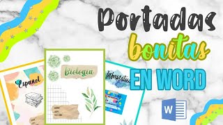 COMO HACER PORTADAS BONITAS EN WORD 1 [upl. by Odlanar]