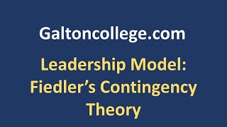 Leadership Model Fiedlers Contingency Theory [upl. by Trevethick104]