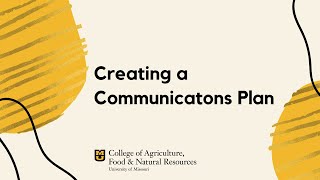 Creating a Communications Plan [upl. by Nosyrb]