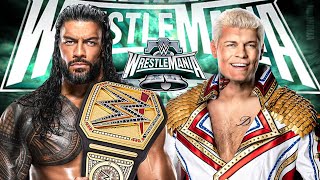 FULL MATCH  Roman Reigns c vs Cody Rhodes  WrestleMania 40  2024 [upl. by Hannon]