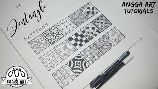 15 Zentangle Patterns  Part 1  Tutorial [upl. by Eidda]