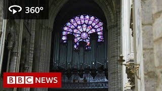 In 360 NotreDame cathedral before the fire  BBC News [upl. by Dorolice439]