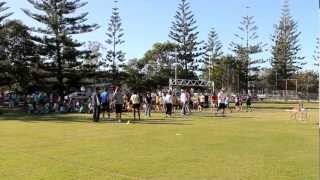 Broadbeach State School Teachers v Students TugOWar Sports Day 2012 [upl. by Enilorac]