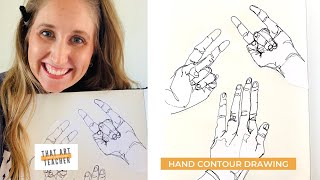 Hand Contour Drawing  Easy Art Tutorial [upl. by Drusus]