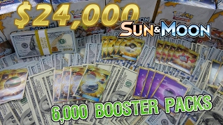 24000 Pokemon Opening  LARGEST EVER 6000 Sun amp Moon Packs 167 Booster Boxes [upl. by Meerak]