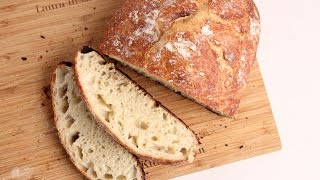 NoKnead Rustic Bread Recipe  Laura Vitale  Laura in the Kitchen Episode 1025 [upl. by Zednanref]