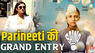 Parineeti Chopra Grand Entry At Saina Trailer Launch  Amole Gupta Bhushan Kumar [upl. by Venezia]