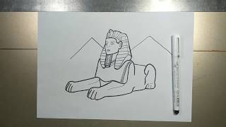 How to draw THE GREAT SPHINX step by step [upl. by Yehs451]