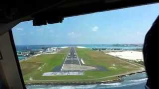 Landing from cockpit in MALE airport Maldives [upl. by Liatris]