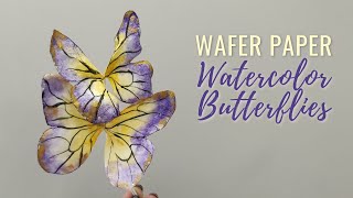 How to make wafer paper watercolor butterflies  FREE TEMPLATE [upl. by Richmal124]