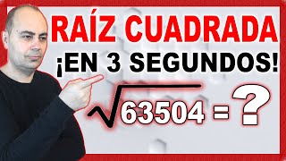 HAZ Una RAÍZ CUADRADA En 3 SEGUNDOS 💥 MAKE A SQUARE ROOT IN 3 SECONDS 99 DOES NOT FAIL maths [upl. by Zeb]