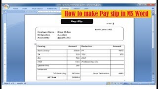 How to make Payslip in Word  using Mail merge amp Excel [upl. by Sileray]