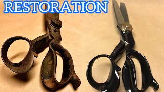 Antique Wiss Scissors  Shears TOOL RESTORATION [upl. by Kreiker]